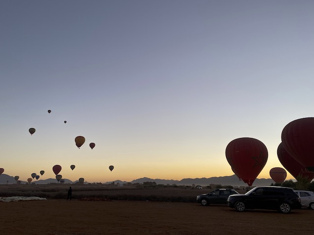 Contact Plenty of balloons in the dawn